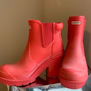 COPY - Pink Block Heel Chelsea Hunter Booties